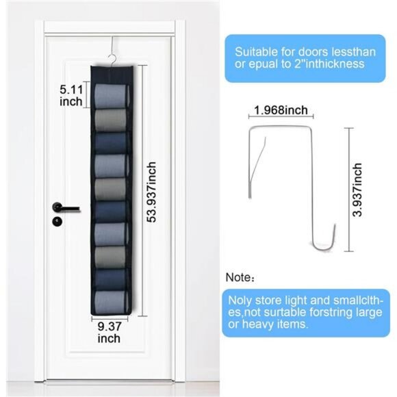 Hanging Closet Organizer 20 Pocket Storage for Leggings Yoga Pants Accessories 2 - Picture 2 of 8